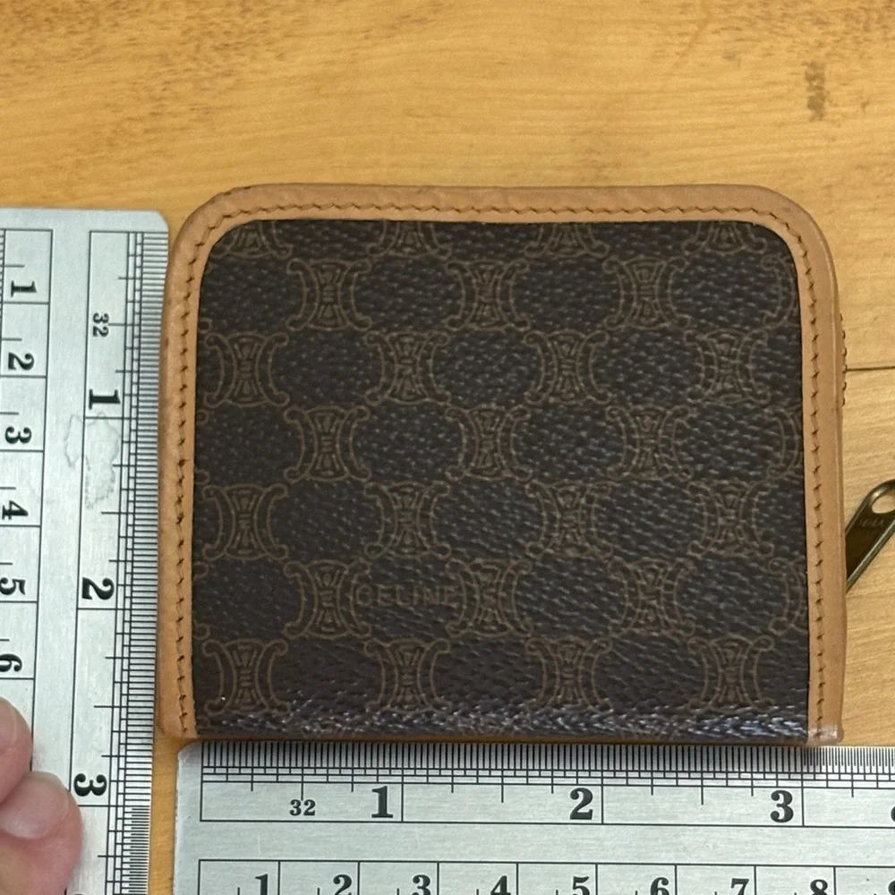 Celine Vintage Macadam Card Holder Coin Cash purse compact wallet VGUC - Picture 11 of 12